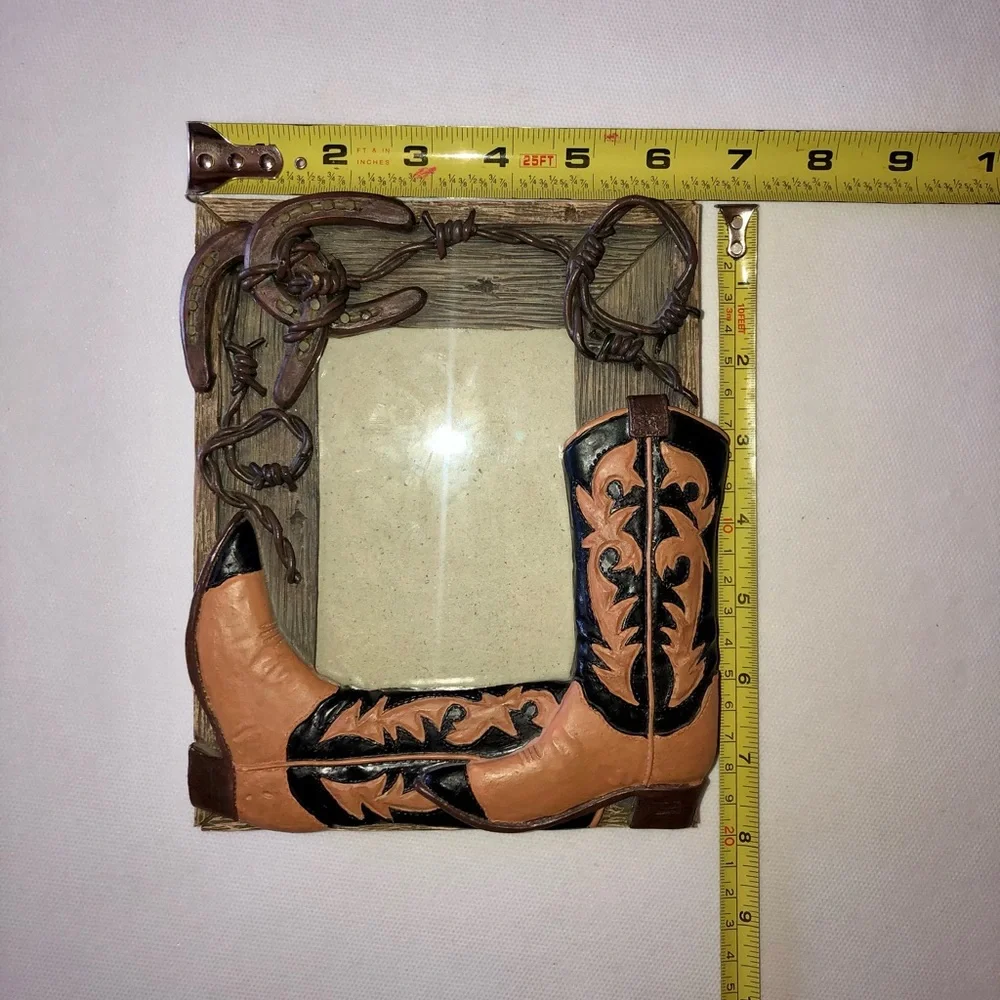 Cowboy County Western Rustic Ceramic Picture Frame 4x6